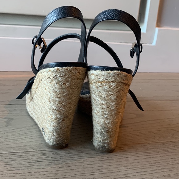 Michael Kors black leather espadrille wedges - Picture 3 of 6